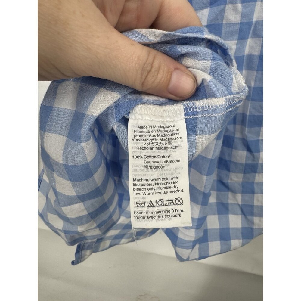 J. Crew Plaid Button Front Shirt Blue Long Sleeve Lightweight Preppy Western XXS - Picture 4 of 10